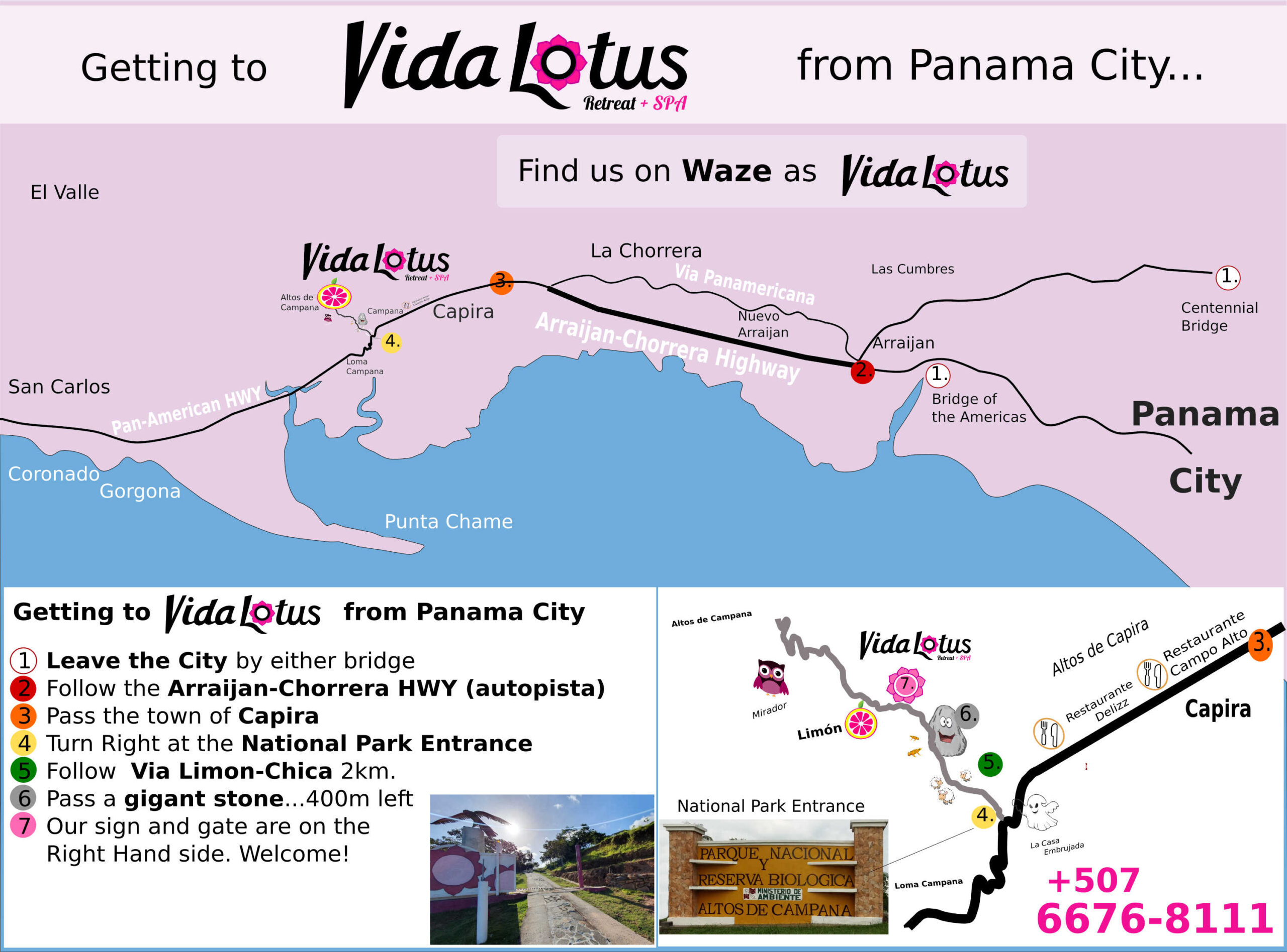 getting to vida lotus from Panama City